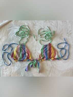 Coniglio Palm Beach Rainbow Triangle Halter Top